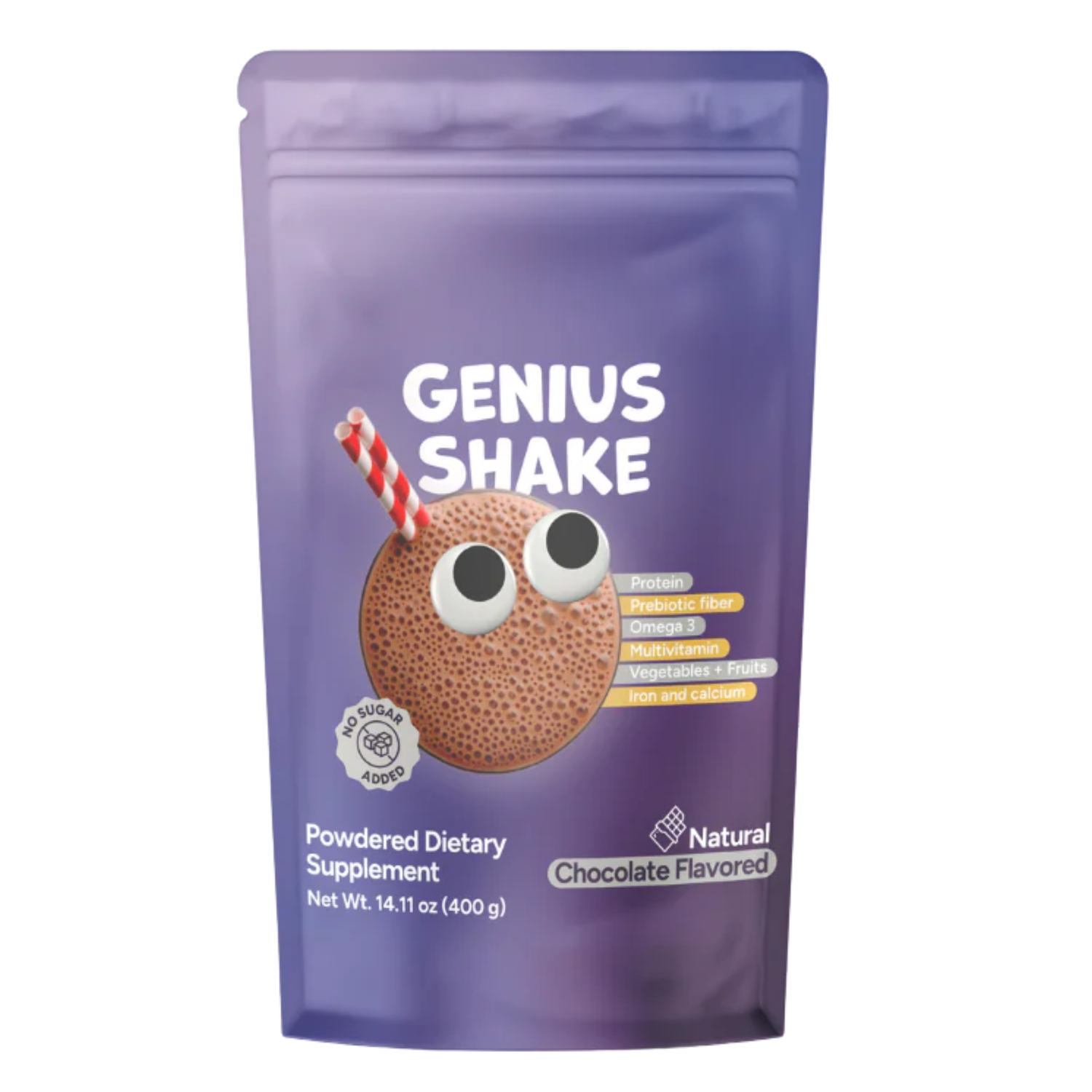 Genius Shake Kids Vital Health Global - Shake nutritionnel chocolat coco enfant sachet 400g