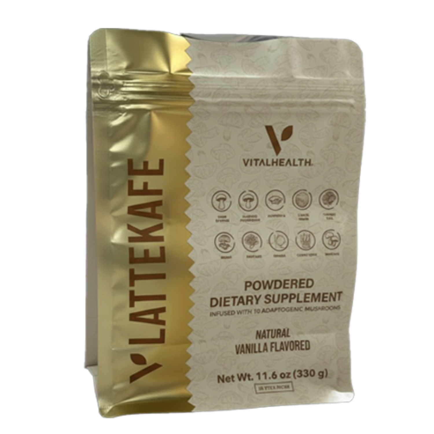 LattéKafe Vital Health Global - Latte 10 champignons adaptogènes biohacking sachet 330g