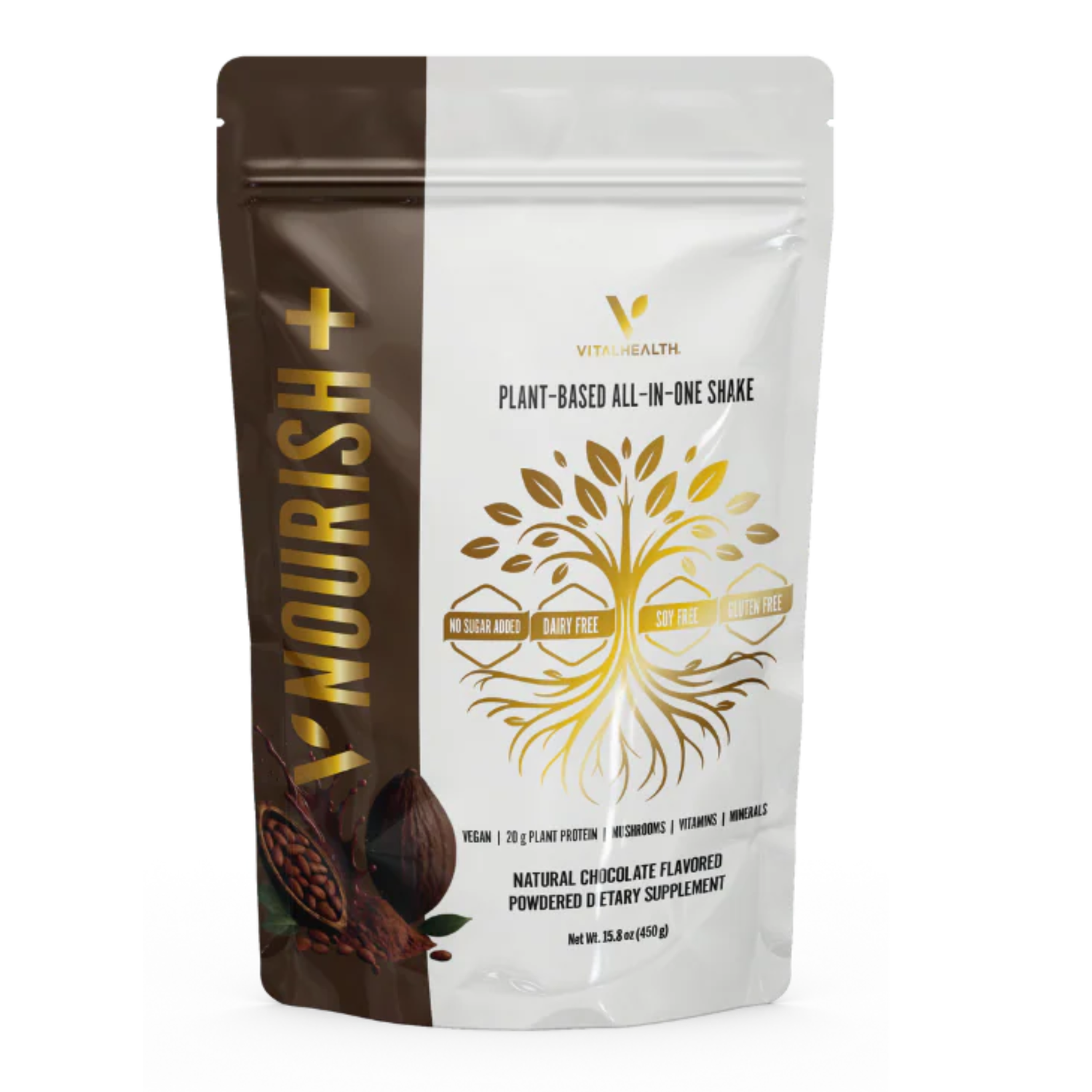 Nourish Plus Vital Health Global - Shake végétal protéiné 20g protéines probiotiques sachet 450g