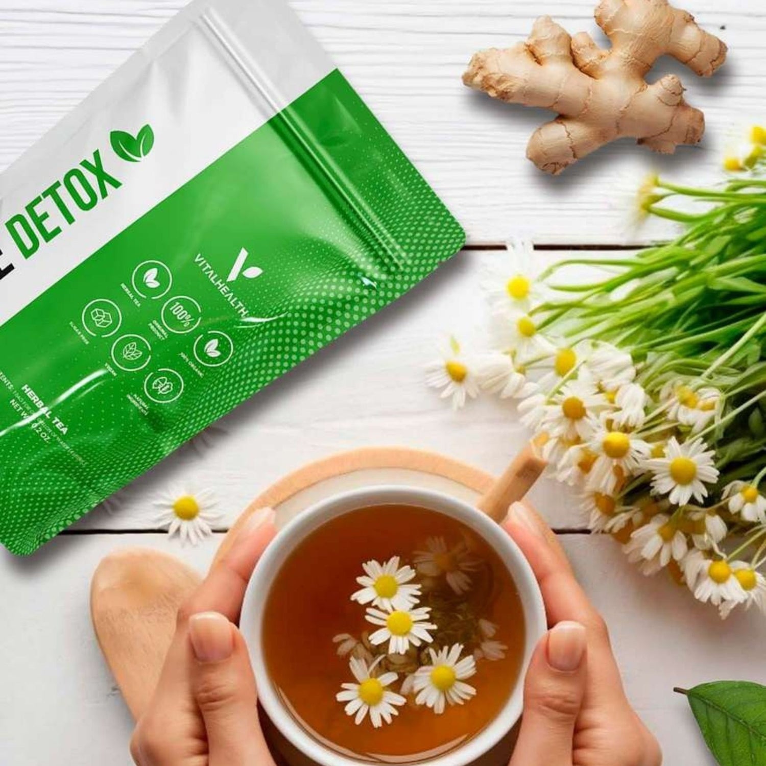 V-Te Detox Vital Health Global - Thé détox plantes purification intestinale nettoyage digestif naturel
